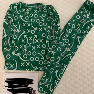 Birdie Bean Green Football Play Pajamas Bamboo/Span 2T PLAY! HAS HOLES!